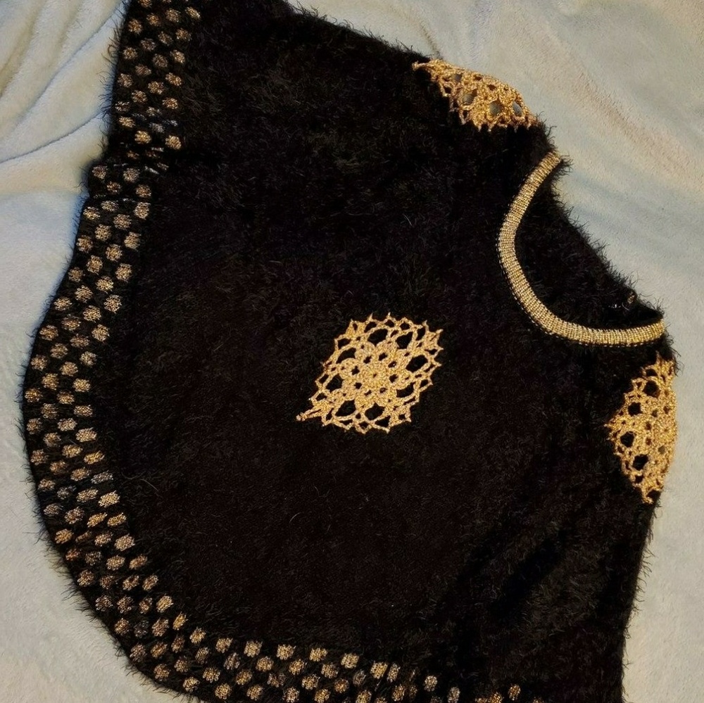 Black and Gold Poncho